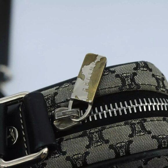 CELINE Macadam Canvas Shoulder Bag Gray Auth - Picture 4 of 15